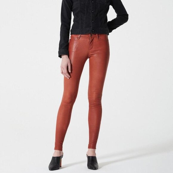 AG Adriano Goldschmied The Legging Leather Ankle Super Skinny Pants
